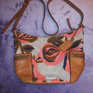 Fossil Hobo Crossbody Flower Print Purse